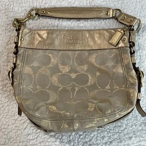 Coach signature metallic gold purse